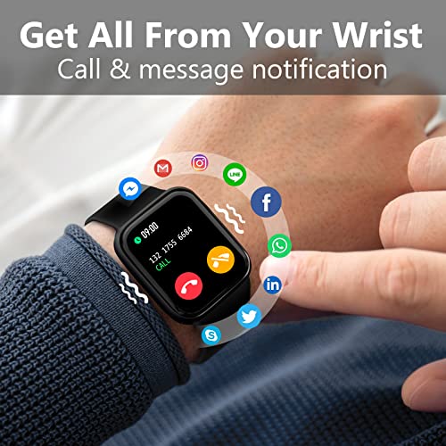Smart Watch, Fitness Tracker SmartWatch for Android/ iOS Phones, 1.69" Full Touch Screen
