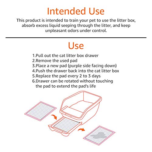 Amazon Basics Cat Pad Refills for Litter Box, Fresh Scent - Pack of 40