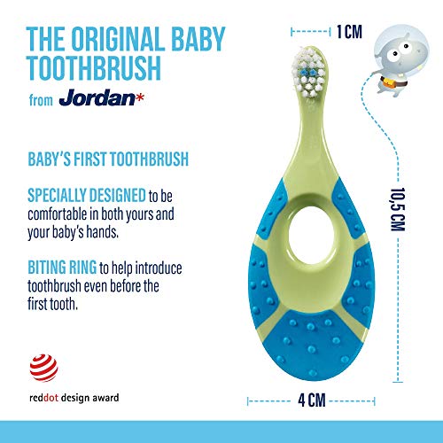 Jordan ® | Step 1 Baby Toothbrush | 0-2 Years, Soft Bristles, BPA Free | 4 Pack