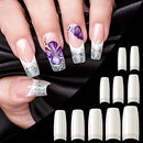 500PCS Half Cover False Nails Tips - Acrylic Nail Tips, 10 Sizes Lady French Style Acrylic