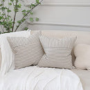 Grey and Beige Patchwork Farmhouse Throw Pillow Covers 16 x 16 Inch