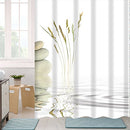 Curtain Zen Stone Wild Grass Reflection in Water Shower Curtains 12 Hooks