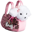 Plush Dog Pet Carrier Set with Purse with Reversible Sequins & Charm - Labradoodle Stuff