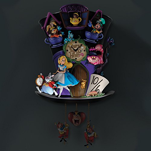 Disney Alice in Wonderland Mad Hatter Light Up  Cuckoo Clock