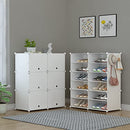 Shoe Rack, 6 Tier Shoe Storage Cabinet 24 Pair Plastic Shoe Shelves Organizer