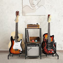 Guitar Stand 4-Tier for Acoustic, Electric Guitar, Bass, Guitar Rack Holder Floor Adjustable for Multiple Guitars, Guitar Amp Accessories, Guitar Display for Music Room Home Studio with Wooden Shelf