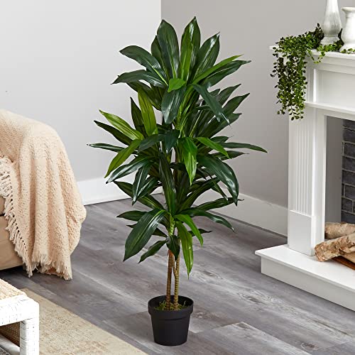 Nearly Natural 43in. Dracaena Silk (Real Touch) Artificial Plant, Green