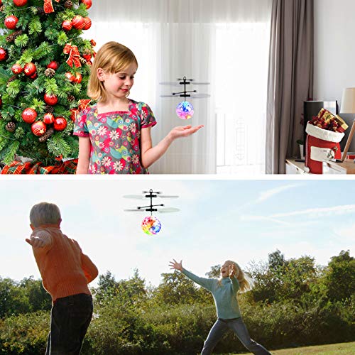 Betheaces Flying Ball Toys, RC Toy for Kids Boys Girls Gifts Rechargeable Light Up Ball Drone Infrared Induction Helicopter with Remote Controller for Indoor and Outdoor Games