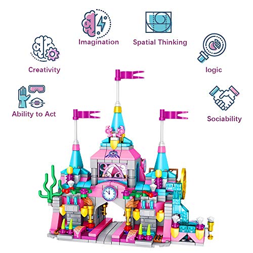 Girls Building Blocks Set Toy, 568 pcs Princess Castle Toys | 25 in 1 Models Pink Palace