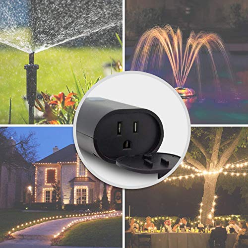 Outdoor Smart Plug WiFi Outlet Heavy Duty Plug-in Outlet, Remote Control, Waterproof