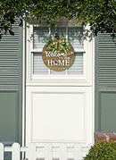 Seasonal Welcome Sign Front Door Decoration, Rustic Round Wood All Seasons