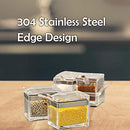 Aogist Kitchen Spice Pots, 4 Piece Clear Seasoning Box