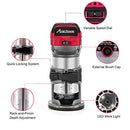 6.5-Amp 1.25 HP Compact Router with Fixed Base, 5 Trim Router Bits, Variable Speed
