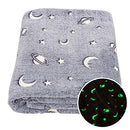 Glow in The Dark Throw Blanket 50 x 60 Inches, Galaxy Stars Pattern Blanket