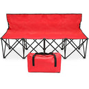 Crown Sporting Goods 6-Foot Portable Folding 4 Seat Bench with Seat Backs
