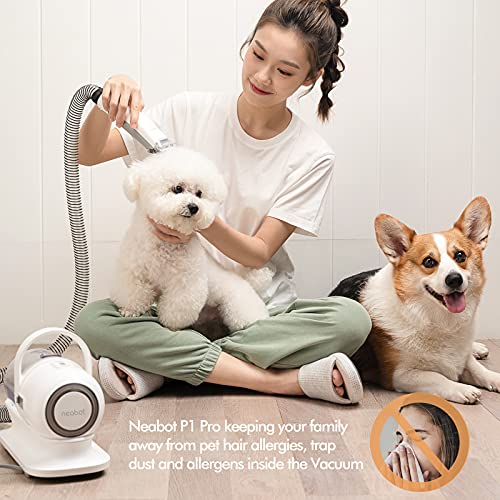 Pro Pet Grooming Kit & Vacuum Suction 99% Pet Hair, Professional Grooming Clippers