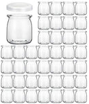 Glass Jars, 40 PACK 6 oz Clear Yogurt Jars With PE Lids, Glass Pudding Jars  (200ml)