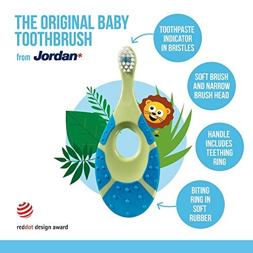 Jordan ® | Step 1 Baby Toothbrush | 0-2 Years, Soft Bristles, BPA Free | 4 Pack