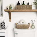 Hand-Woven Small Wicker Baskets, Seagrass Storage Baskets with Wooden Handles