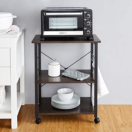 Life Concept Kitchen Microwave Cart 3-Tier Kitchen Utility Cart and Rolling Bakers Rack