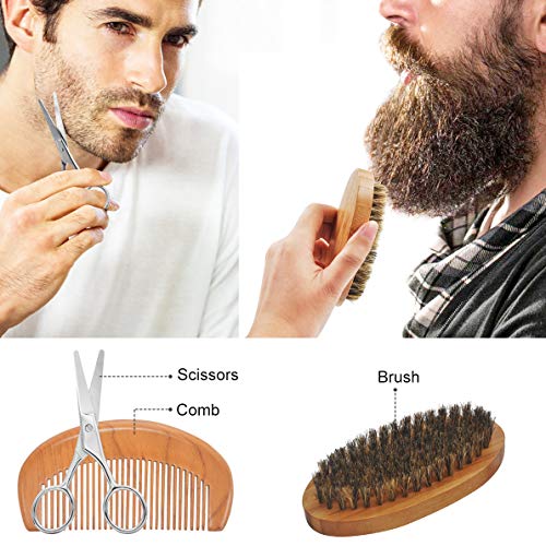 Beard Grooming Kit w/Beard Conditioner,Beard Oil,Beard Balm,Beard Brush
