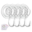 Suction Cup Hooks, Small Clear Heavy Duty Vacuum Suction Hooks with Wipes Removable S