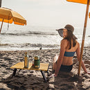 Foldable Beach Table Ultralight Aluminum, Mini Folding Camping Table for Picnic Outdoor