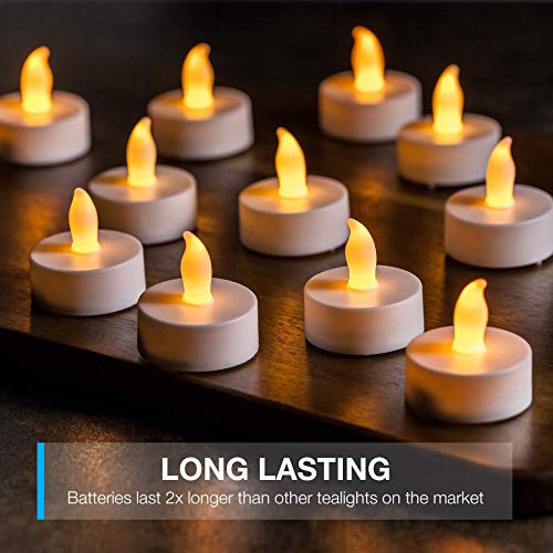 LED Candles [24 Pack] Lasts 2X Longer, Realistic Tea Lights Candles, LED Tealight Candles