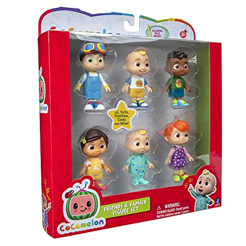 CoComelon Official Friends & Family, 6 Figure Pack - 3 Inch Character Toys