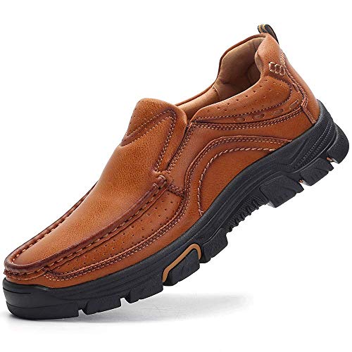 VENSHINE Mens Loafers Slip On Casual Leather Walking Dress Shoes