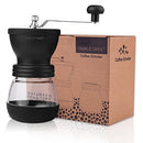 Manual Coffee Grinder with Ceramic Burrs, Hand Coffee Mill with Two Glass Jars