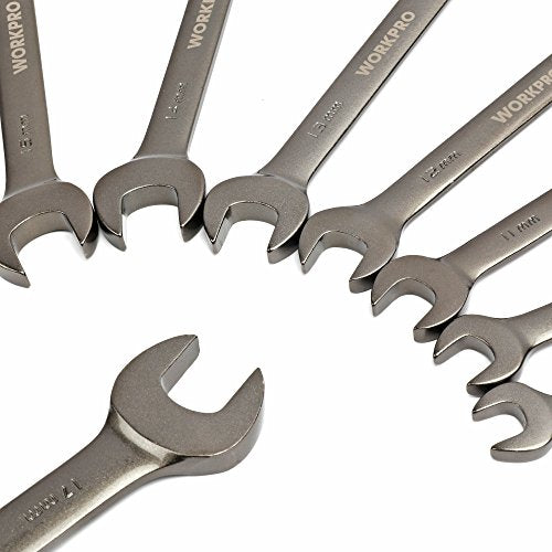 8-piece Ratcheting Combination Wrench Set, Metric 9-17 mm, Flex Head,
