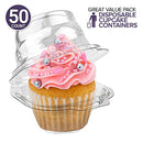 Stock Your Home Individual Plastic Cupcake Containers Disposable with Lid (50 Ct)
