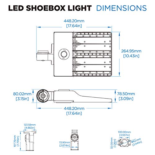 150W LED Parking Lot Lighting Adjustable Slip Fitter LED Shoebox Light 21000LM 5000K