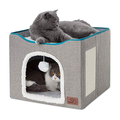 Cat Bed for Indoor Cats -Large Cat Cave for Pet Cat House