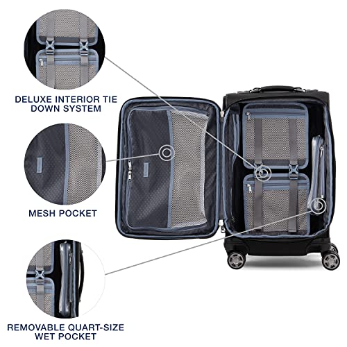 Platinum Elite Softside Expandable Luggage, 8 Wheel Spinner Suitcase, USB Port