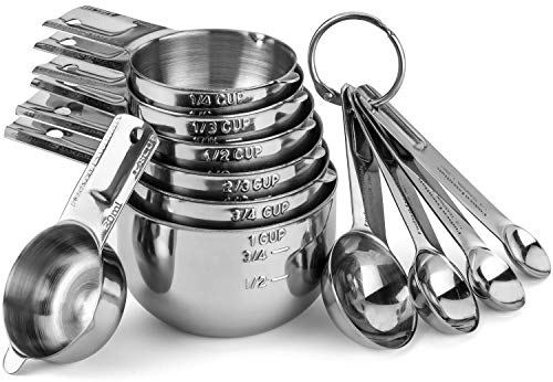 Hudson Essentials Stainless Steel Measuring Cups and Spoons Set (11 Piece Set)