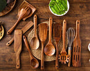 Kitchen utensils set 11pcs wood cooking utensils,cookware durable