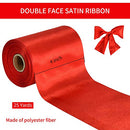 TONIFUL 4 Inch x 22Yards Wide Red Satin Ribbon Solid Fabric Large Ribbon