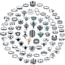 82 Pcs Vintage Silver Knuckle Rings Set for Women