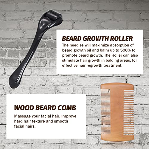 Beard Growth Kit for Men , Organic & Natural Beard Gifts Set for Men, Care Package