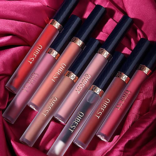 7Pcs Matte Liquid Lipstick + 1Pcs Lip Plumper Makeup Set Kit, Long Lasting Waterproof