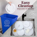 Disposable Plastic Plates - 60 Pack - 30 x 10.25" Dinner and 30 x 7.5" Salad Combo