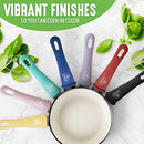 Soft Grip Healthy Ceramic Nonstick, 16 Piece Cookware Pots and Pans Set