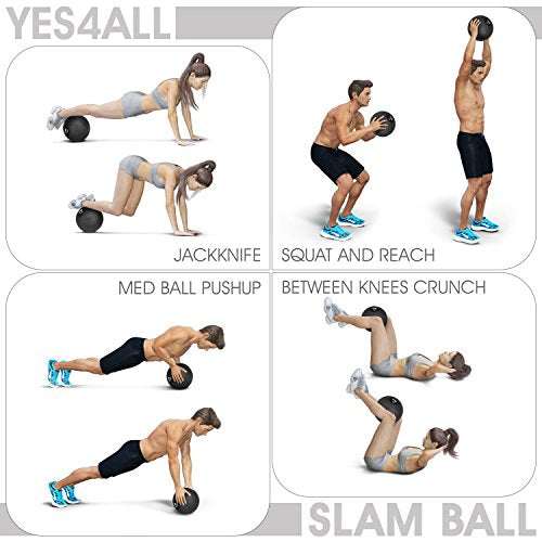 Yes4All 10 lbs Slam Ball for Strength and Crossfit Workout