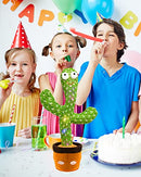 Dancing Cactus Toy,Volume Adjustment Talking/Sing/Repeat/Dancing/Recording/Rainbow LED with Gift Package(120 Songs in English) (Dancing Cactus-Gift Wrap-No Battery, Cotton)