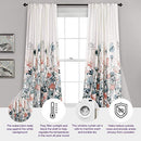 Flora Curtains Room Darkening Window Panel Set for Living, Dining, Bedroom (Pair)