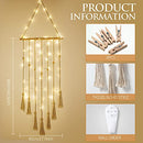 Hanging Photo Display Macrame Wall Hanging Photo Holder with 8 Modes USB Plug