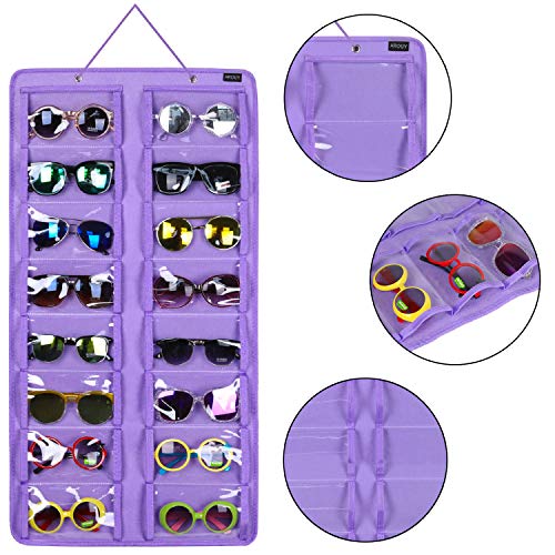 Sunglasses Organizer Storage, Hanging Dust Proof Wall Pocket Glasses Organizer