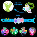 Pop Bracelet Fidget Spinner 8 Pack, Halloween Christmas Light Up Party Favors Fidget